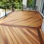 Design a unique decking layout for a space guests will notice with Barrette Siesta Deck Boards in Golden Teak, Brazilian Cherry, and Mahogany.