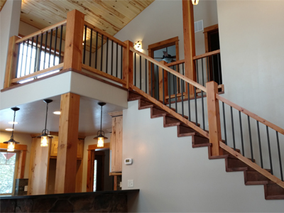 Indoor installation of square balusters by Tehk