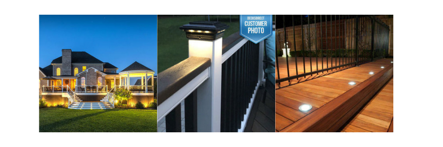 Deck lighting installation options available at DecksDirect