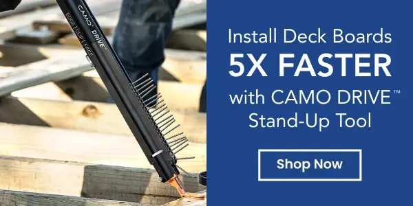 Install deck boards 5x faster with the CAMO Drive Stand-Up Tool